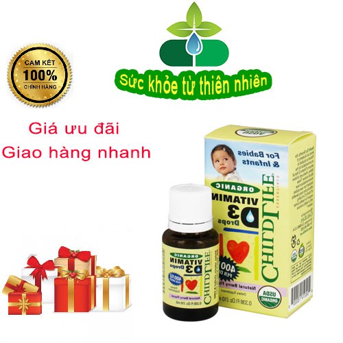 Vitamin D3 Hữu cơ cho bé 10ml ChildLife