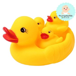Đồ chơi đàn vịt thả bồn tắm có còi phát tiếng