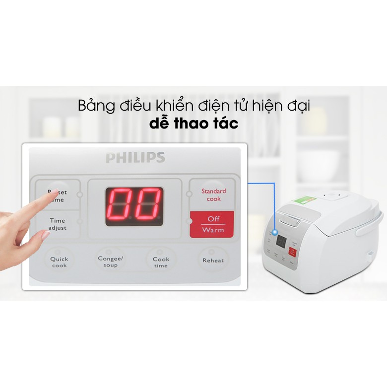 NỒI CƠM ĐIỆN TỬ PHILIPS HD3030 - Hàng Chính Hãng