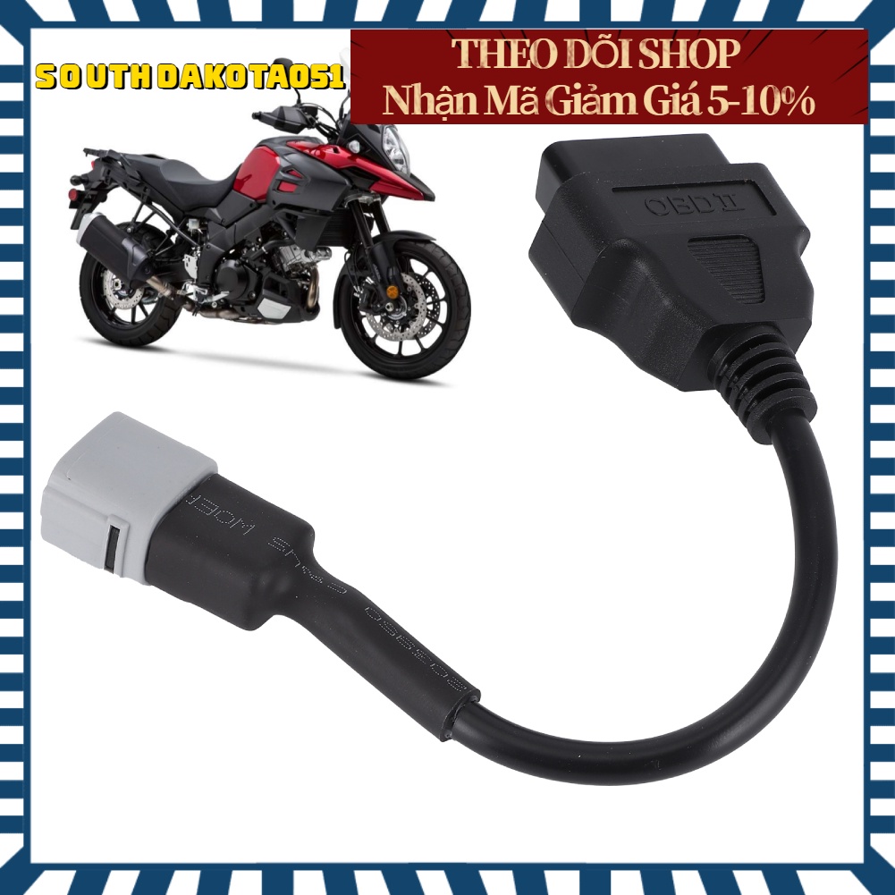Hàng Sẵn Dây Cáp Chuyển Đổi Chất Lượng Cao Cho Xe Máy Bộ chuyển đổi chẩn đoán 6Pin OBD2 thay thế cho Suzuki GSX ‑ R 1000 / 1000R / 125【Southdakota051】