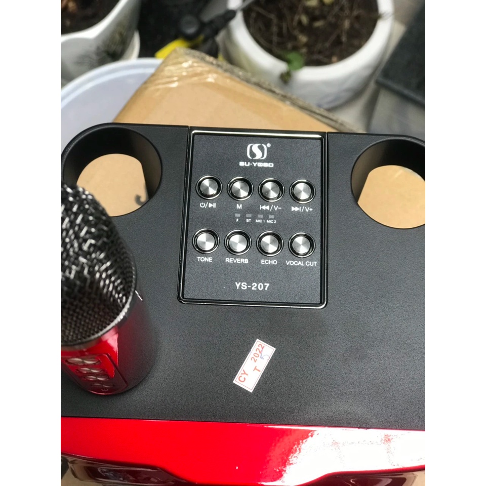 Loa Bluetooth Karaoke Su-Yord YS207 kèm 2 micro mẫu mới