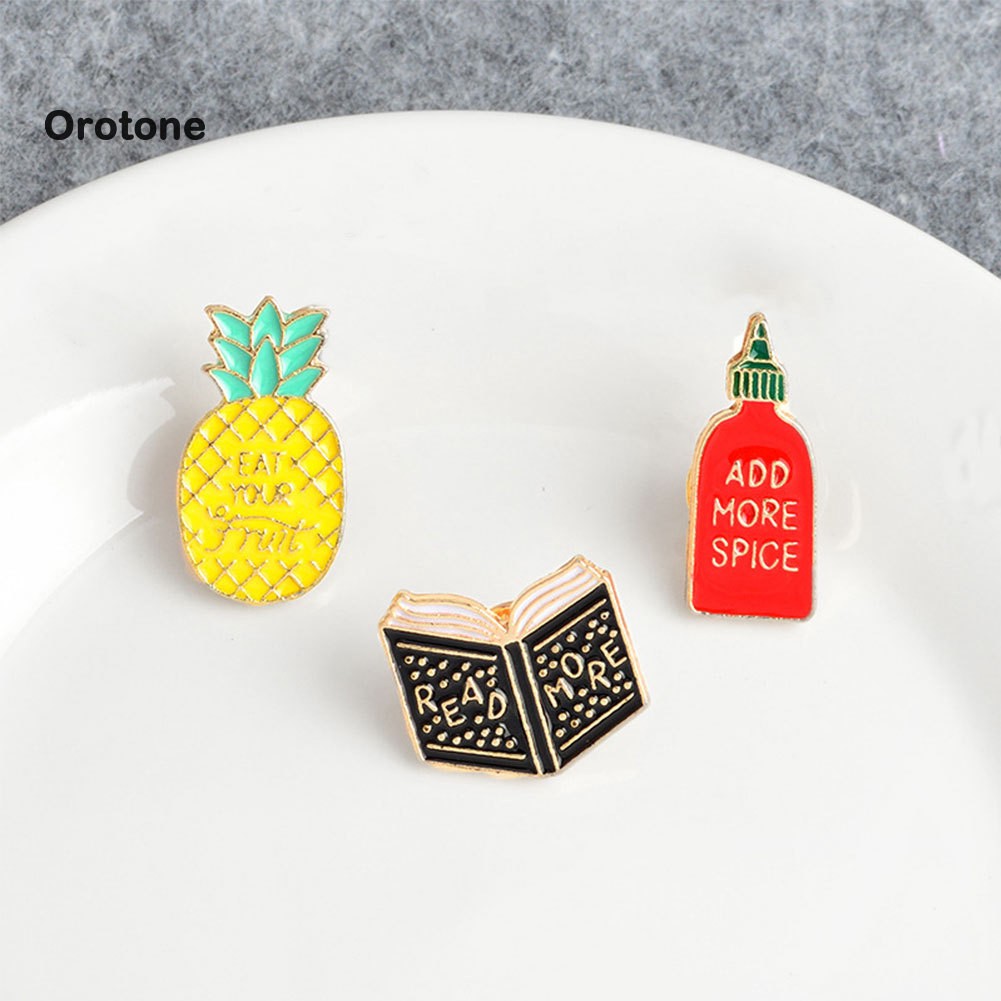 ♙Or Fashion Pineapple Spice Jar Comic Book Bros Pin Jacket Bag Badge Clothes Decor Berlian Mutiara