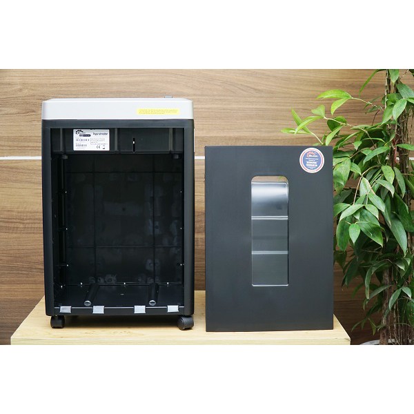 Máy hủy tài liệu mini cắt giấy tự động Silicon PS-610C,10 tờ/lần,hủy vụn 4x50mm, thùng giấy 21 Lít, Huỷ đĩa CD / DVD