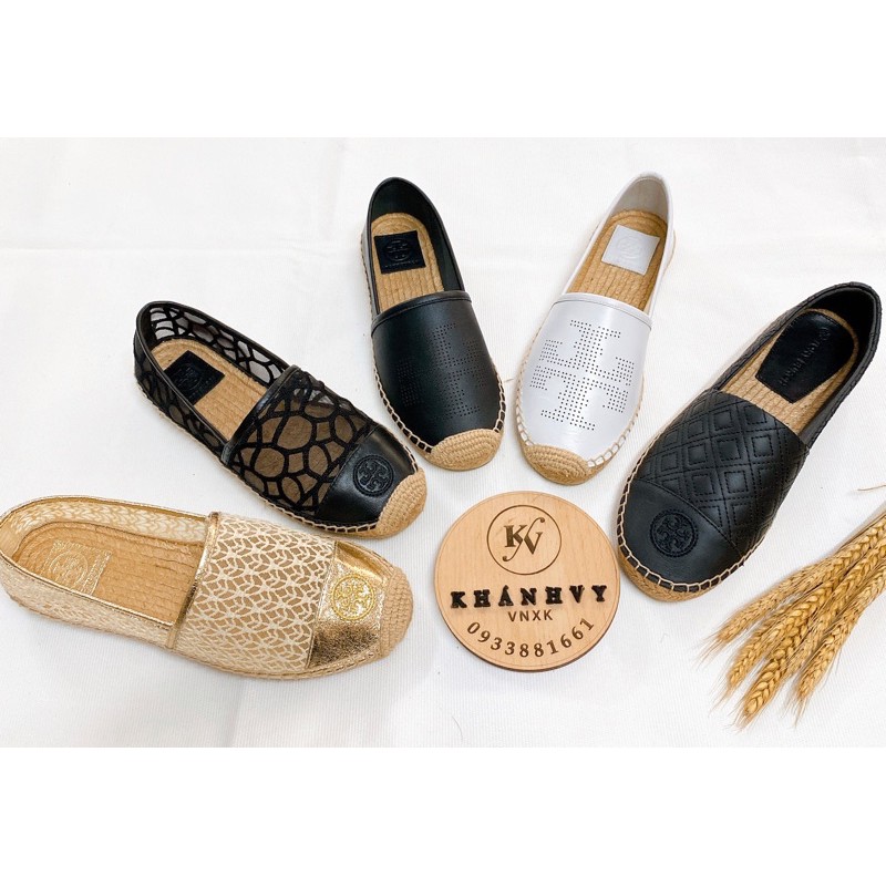 ‼️Rẻ nhất Shopee‼️Giày lười Slip on đế cói Tory Burch Quilted Flat Espadrille