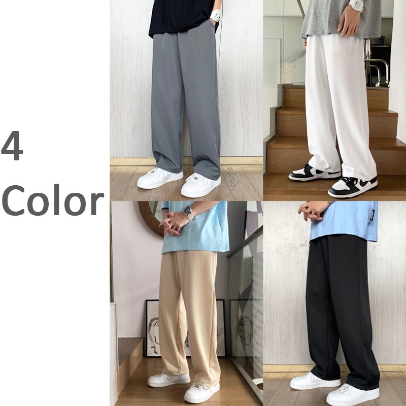 Quần kaki ống rộng thoáng khí thời trang Hàn Quốc cho nam tùy chọn màu sắc