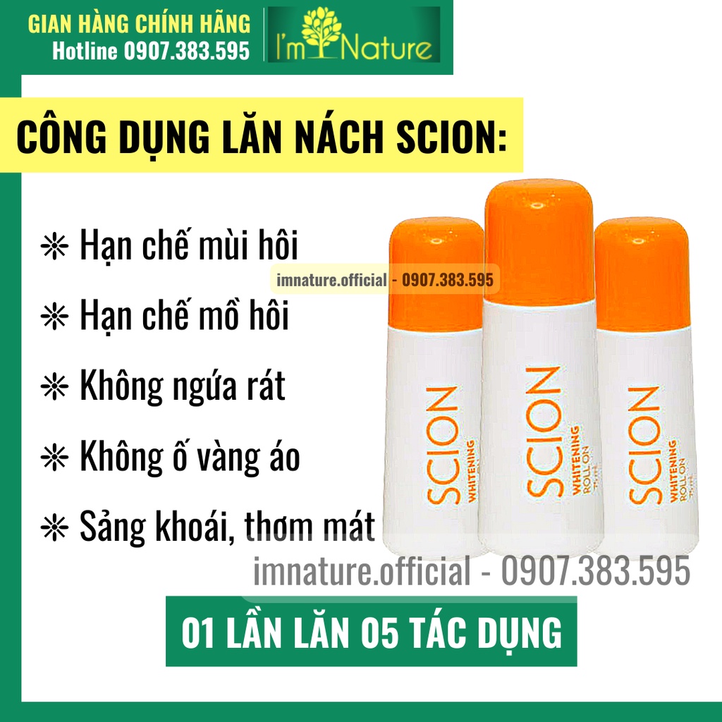 Lăn Nách Scion Chính Hãng - Khử Mùi Hôi Nách Lâu Năm Hiệu Quả