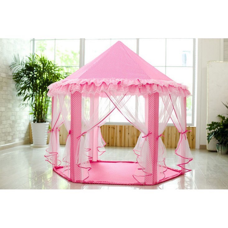 LỀU RÈM CÔNG CHÚA HOÀNG GIA HÌNH LỤC GIÁC MÀU HỒNG DỄ THƯƠNG CHO BÉ YÊU