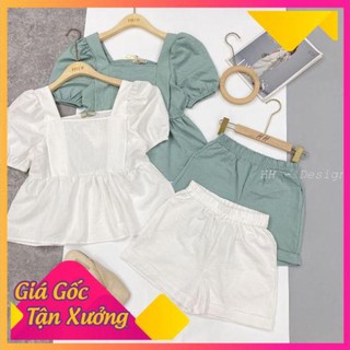 Bộ đũi tay phồng cổ vuông sang chảnh