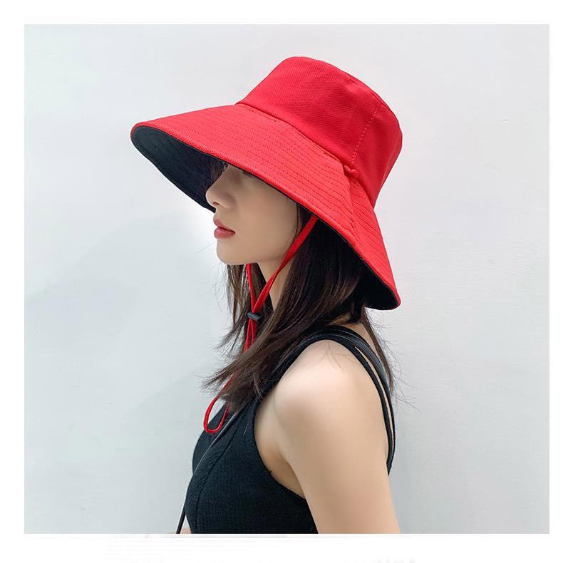 Mũ bucket đi biển 2 mặt vành rộng dành cho nữ MD04