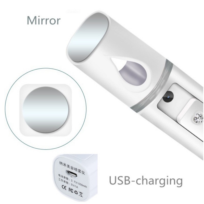 Máy phun sương hơi nước dưỡng ẩm da mặt gọn nhẹ sạc USB