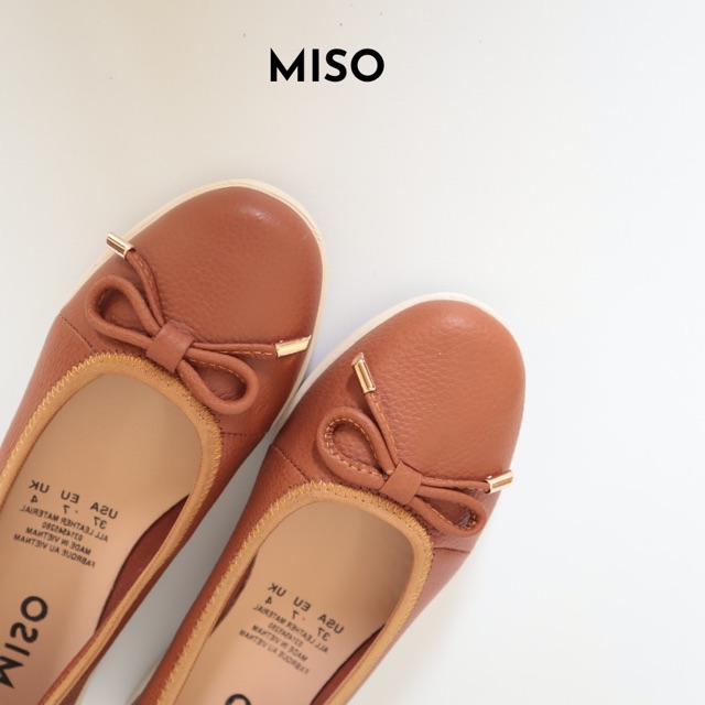 Giày búp bê nữ basic da thật đế thể thao phối nơ M1005 | BigBuy360 - bigbuy360.vn