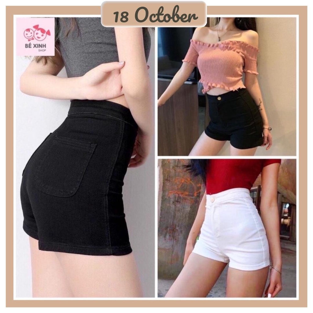 Quần Short Bò Cạp cao - HÀNG CHÍNH HÃNG - Cạp cao /FULL SIZE/ Ảnh thật + video (Full size 35-90kg)