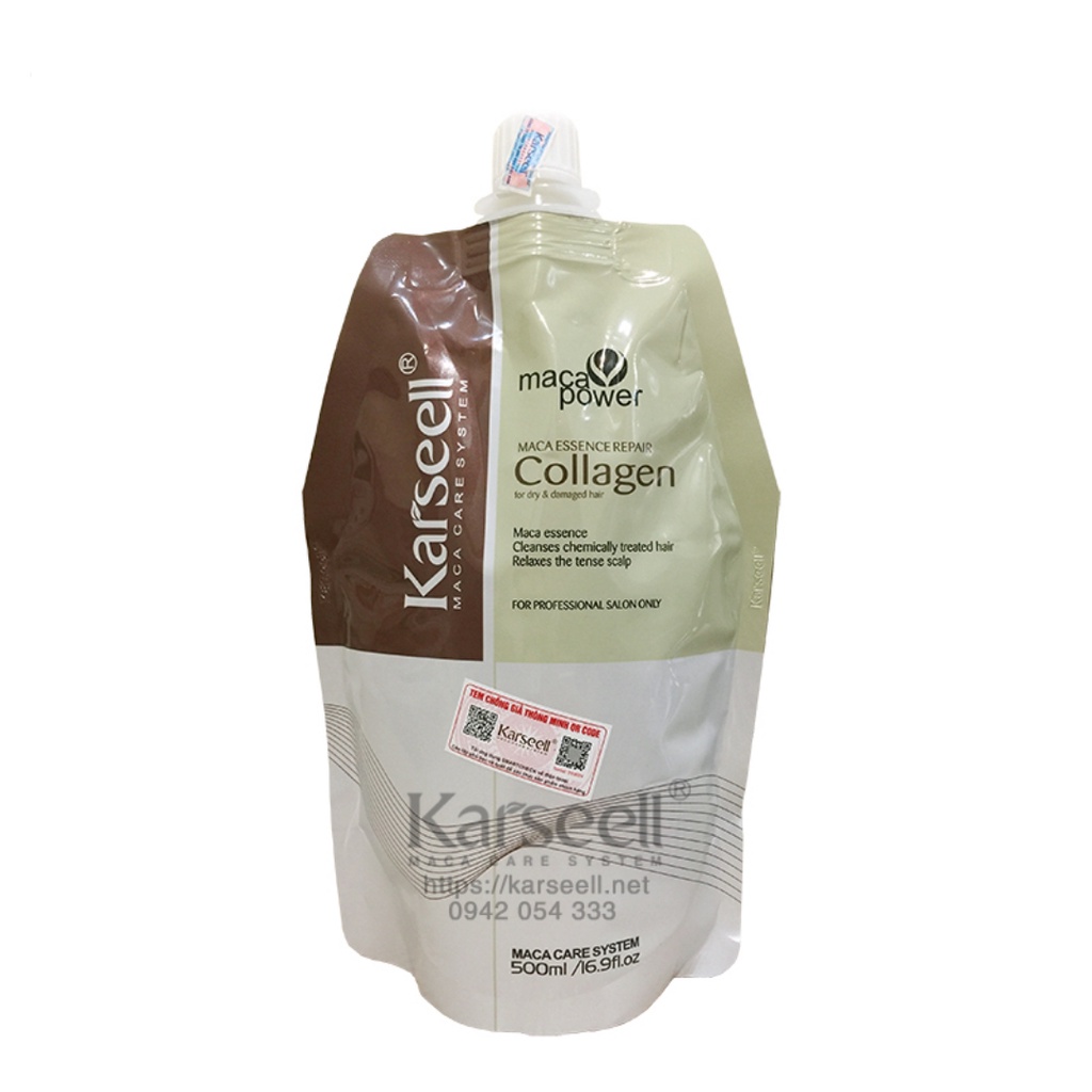 Kem Hấp Ủ Tóc Karsell Collagen, Hấp Siêu Mềm Mượt Phục Hồi Tóc Hư Tổn ( Gói 500ml)