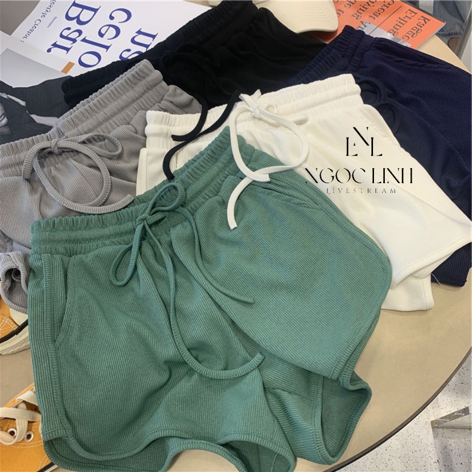 Quần đùi nữ, quần short nữ, sooc thun tăm cạp chun mặc nhà, quần đùi nữ mặc ngủ cho nữ | BigBuy360 - bigbuy360.vn