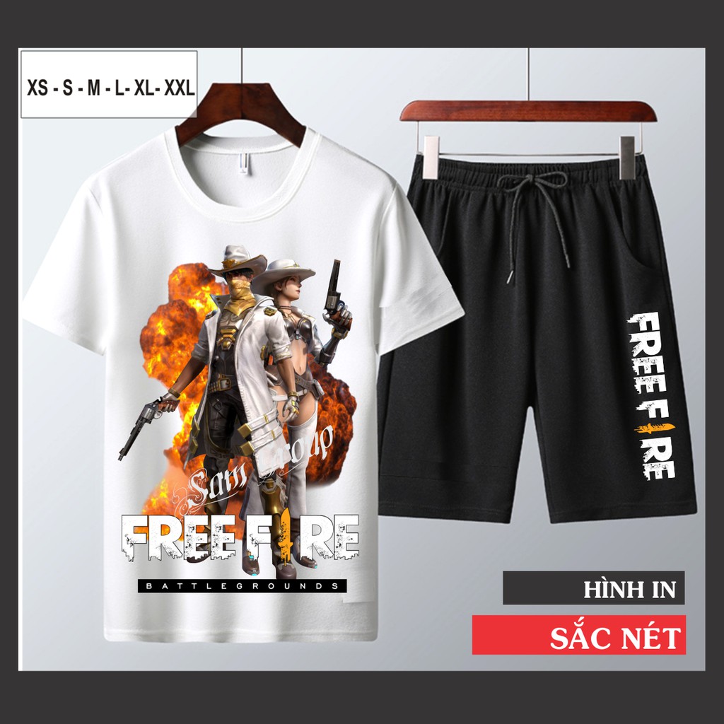 [ GIÁ XƯỞNG ] Set Quần Áo Unisex In Hình Free Fire chất cotton cực mát - Mùa 16