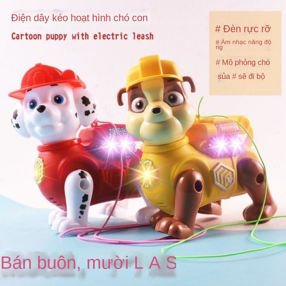 ۩☏♚Dây xích điện khóa con chó âm nhạc đầy màu sắc phát sáng đồ chơi trẻ em chợ đêm gian hàng nhà sản xuất đồ chơi bán bu