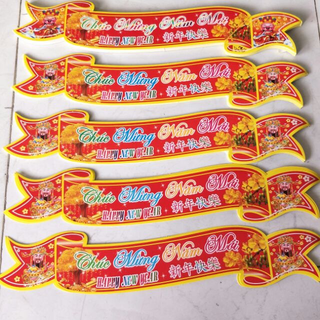 10 decal dán chúc mừng năm mới 38cm