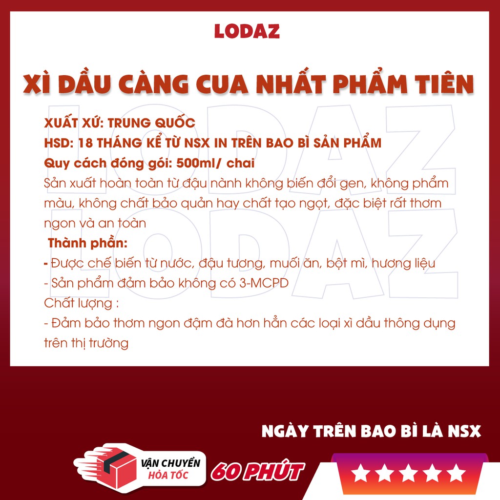 xì dầu càng cua Nhất Phẩm Tiên, nước tương càng cua ngon, chai 500 ml tiện lợi, thích hợp các món chay, món xào