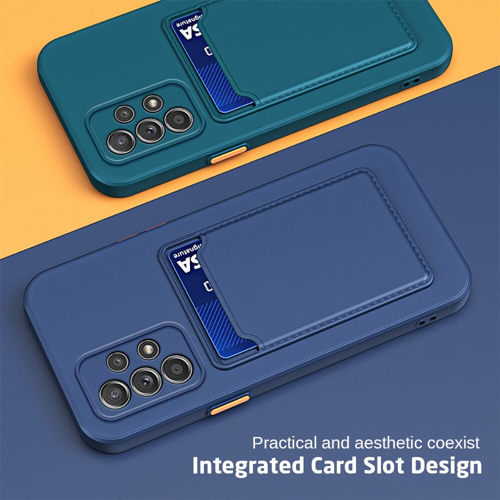 Colorful Silicone Soft Case For Samsung Galaxy A53 A73 A33 5G 2022 A23 Camera Protection Card Wallet Cover Fundas