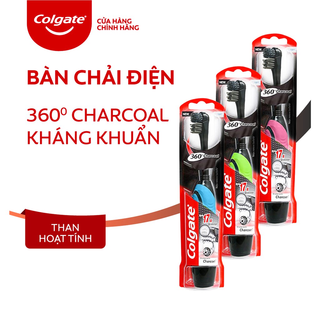 Bàn chải đánh răng Colgate than hoạt tính dùng pin