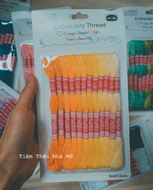 Set chỉ cotton loang màu