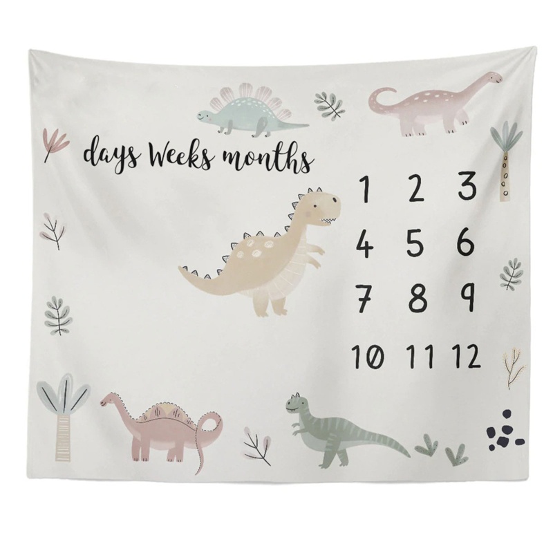 Thảm Vải Phông Nền Chụp Ảnh In Họa Tiết Hoạt Hình Đánh Dấu Cột Mốc Phát Triển Cho Bé Sơ Sinh