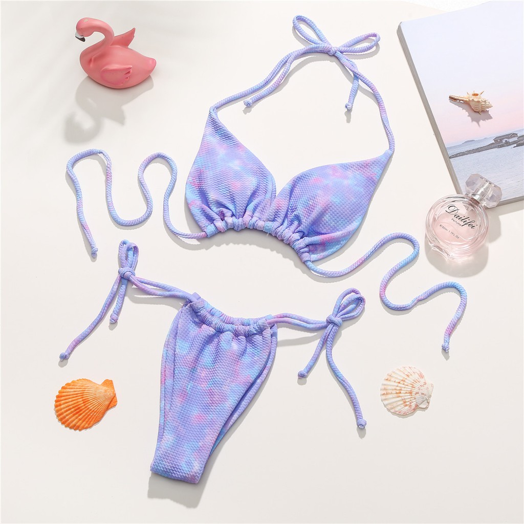 Bộ Bikini Buộc Dây Màu Tím Sc25 | BigBuy360 - bigbuy360.vn