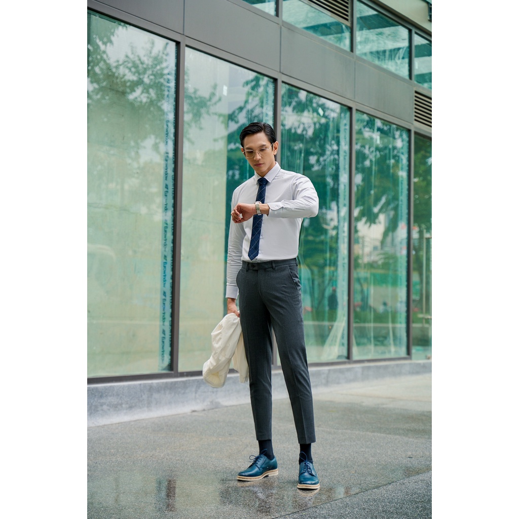 Áo Sơ Mi Americus Gosani Có Độ Bóng Mờ Màu Màu Xanh Và Xám Nhạt