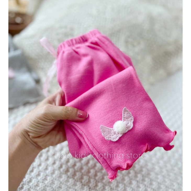 Quần legging,quần cotton dài đính nơ xinh xắn cho bé gái