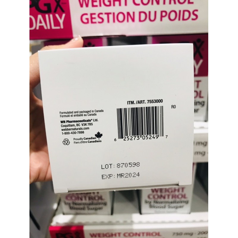 Webber Naturals PGX Hỗ trợ giảm cân giữ vóc 200 Viên, DATE 11/2024