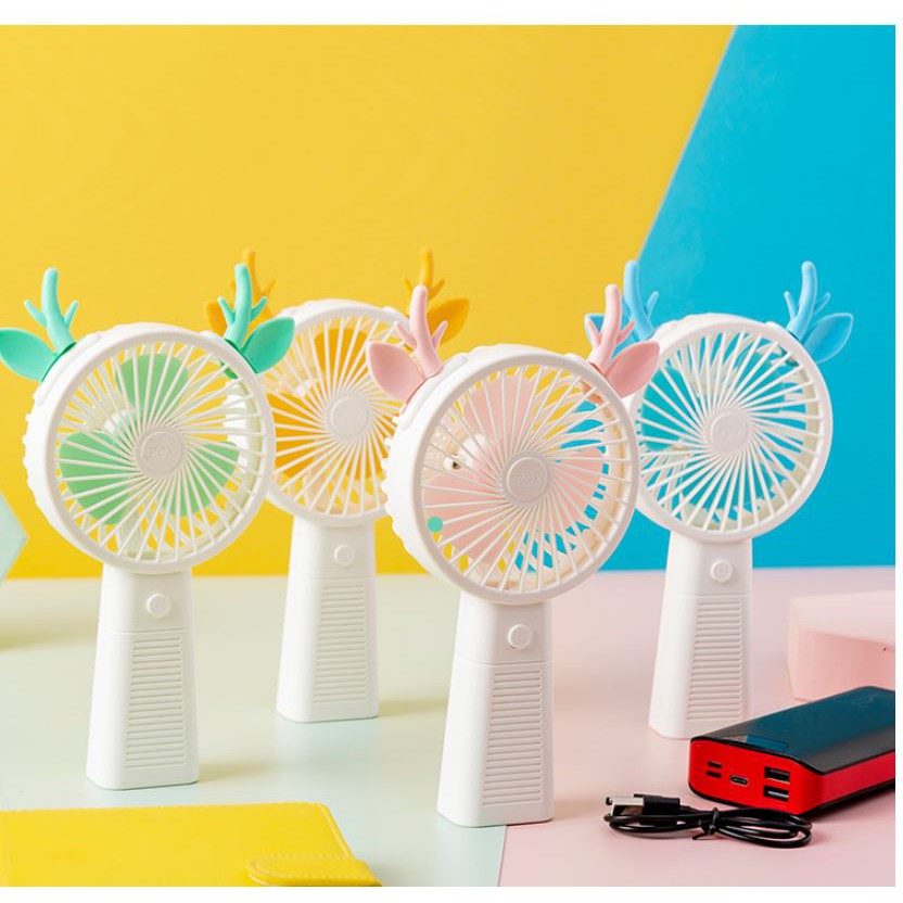 [Siêu Sales] Quạt mini tích điện Sừng tuần lộc cầm tay các màu phong cách Hàn Quốc(07) | BigBuy360 - bigbuy360.vn