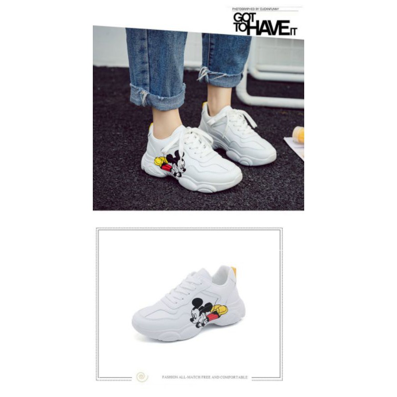 Giày nữ 👟 Freeship 👟 Giày thể thao hình chuột Mickey độn 5cm siêu êm | BigBuy360 - bigbuy360.vn