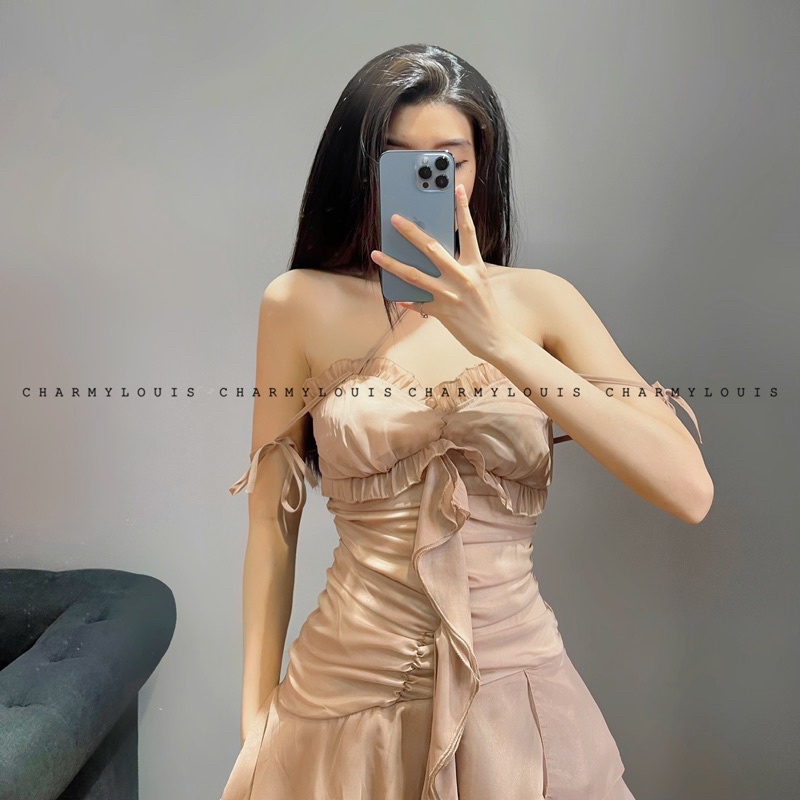 Đầm Dây Tua Rua Nâu QCCC