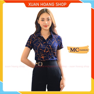 Áo Sơ Mi Nữ Tay Ngắn Đẹp Mc Fashion Kiểu Dáng Công Sở, Kẻ Sọc Ngắn Tay A692