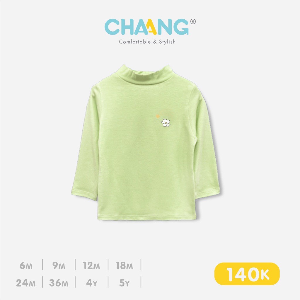 CHAANG áo giữ nhiệt chaang cổ lọ chất cotton dài tay thu đông cho bé trai, bé gái từ 3 tháng đến 5 tuổi