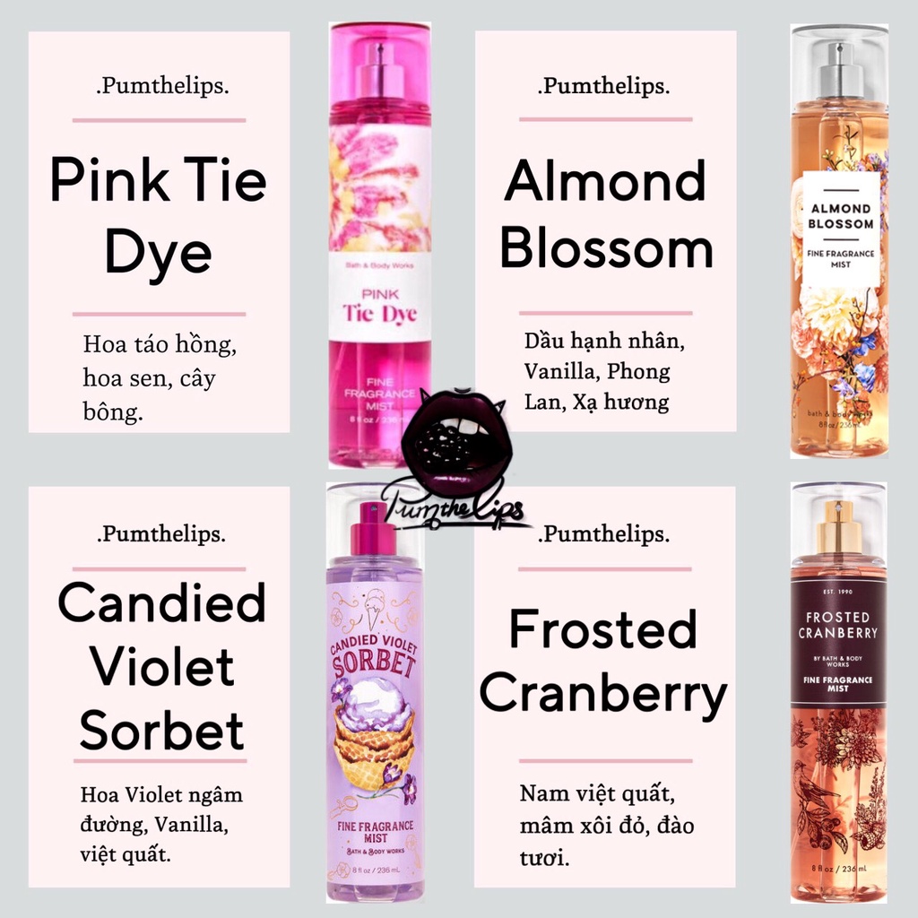 Xịt thơm Body Mist Bath and Body Works