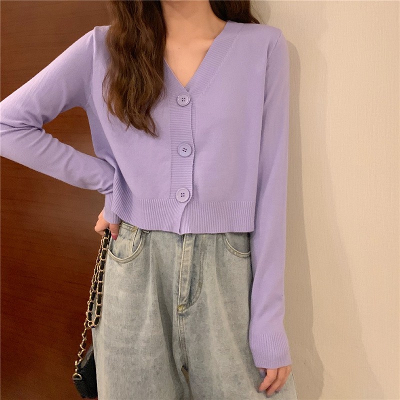 Áo Khoác Cardigan Len Cổ Tim Xinh Xắn Cho Nữ Chất Len Tăm Phong Cách Ulzzang Hàn Quốc Nhiều Màu | BigBuy360 - bigbuy360.vn