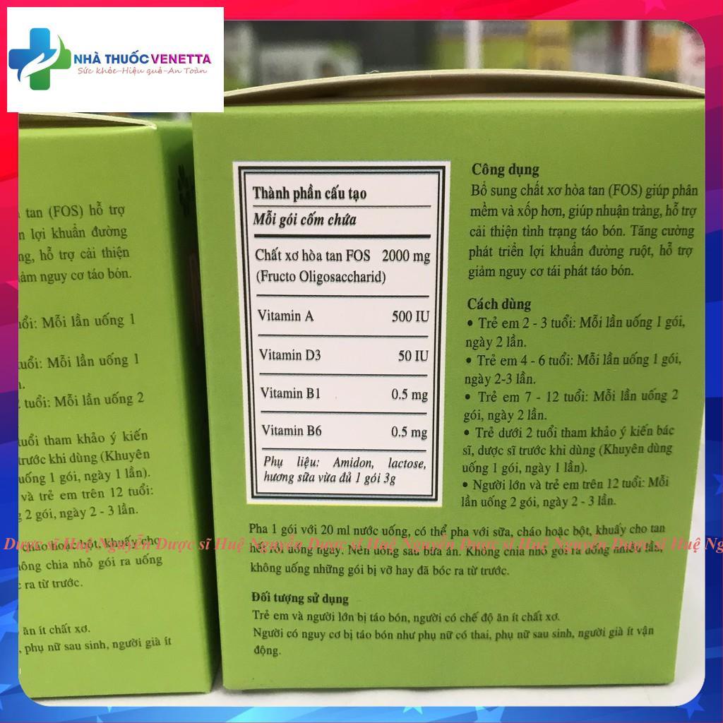 Natufib bổ sung chất xơ hòa tan FOS giảm táo bón cho bà bầu và trẻ nhỏ, trước sinh, sau sinh, người lớn Hộp 20 gói