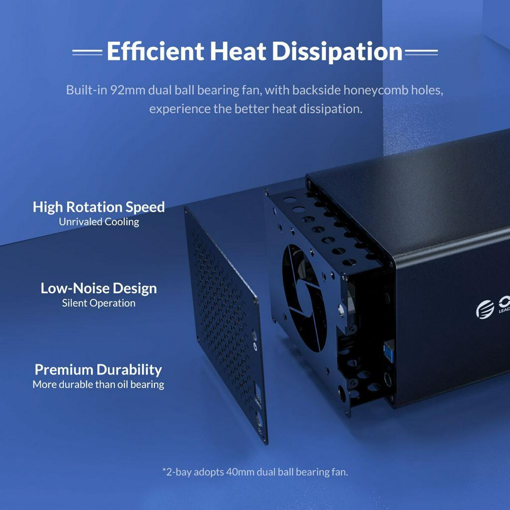 Hộp Đựng Ổ Cứng Ngoài ORICO 3.5 inch 2 / 4 / 5 Bay Type C HDD 5Gbps HDD Hỗ Trợ 80TB (NS500RU3)