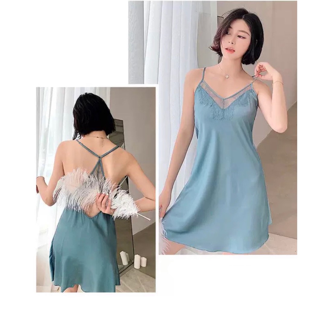 ♥️[Q11.HCM] ♥️[LL190]Váy ngủ lụa satin Quảng Châu - Đầm ngủ sexy phi lụa phối ren - Cô chủ nhỏ chuyên sỉ