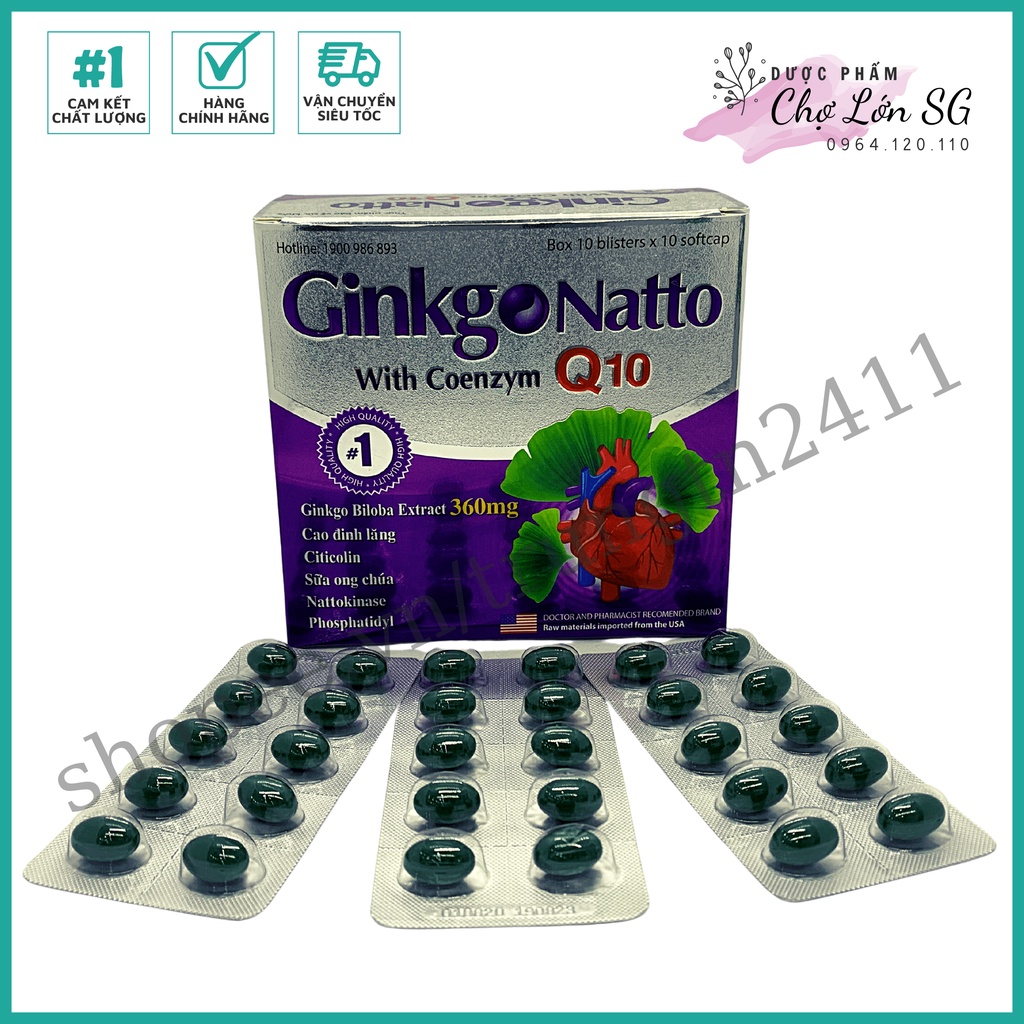 Hoạt huyết dưỡng não GINKGO NATTO WITH COENZYM Q10 tăng tuần hoàn não, bổ máu não