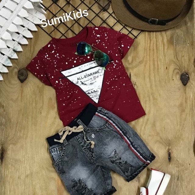 Sét quần Jean áo pull sumikid 