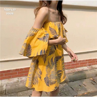 [ HANG THIET KE ] ĐẦM TRỄ VAI HÌNH LÁ