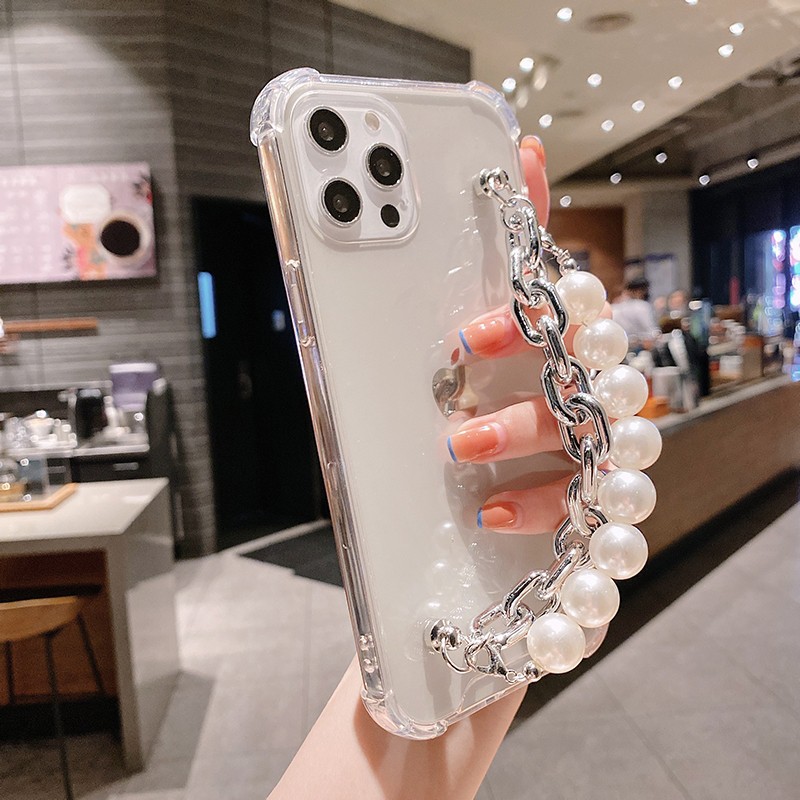 Ốp Điện Thoại Trong Suốt Đính Ngọc Trai Cho iphone 15 pro 14 pro max 13 pro max 12 pro max 11 pro max xs max xr x 7 8 plus 6 6s plus