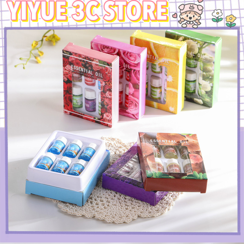 Hộp 6 chai tinh dầu thiên nhiên 3ml nhiều mùi hương đa năng cho gia đình
