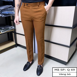 Quần tây âu nam dáng ôm ống côn vải chống nhăn cao cấp không bai không xù