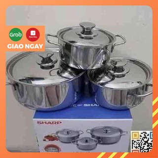 BỘ 3 NỒI INOX SHARP CAO CẤP