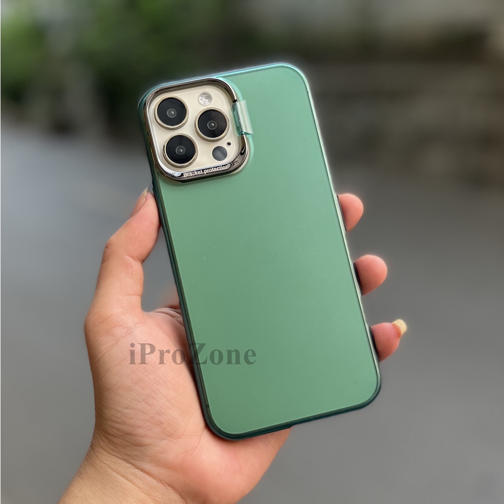 Ốp Lưng cứng nhám viền dẻo  + khung dựng cho IPhone 13 Pro Max , IPhone  12 chính hãng Likgus bảo vệ camera , chống ố