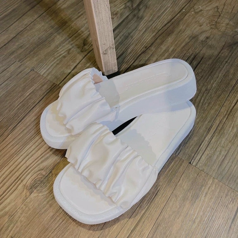 SORAMI.SHOES-Dép quai ngang nhún nữ tính thời trang