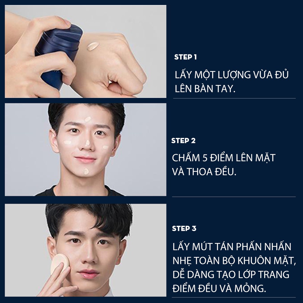 Kem BB Cream Che Khuyết Điểm Cho Nam BLUEMAN Kiềm Dầu Và Nâng Tone Da 50g